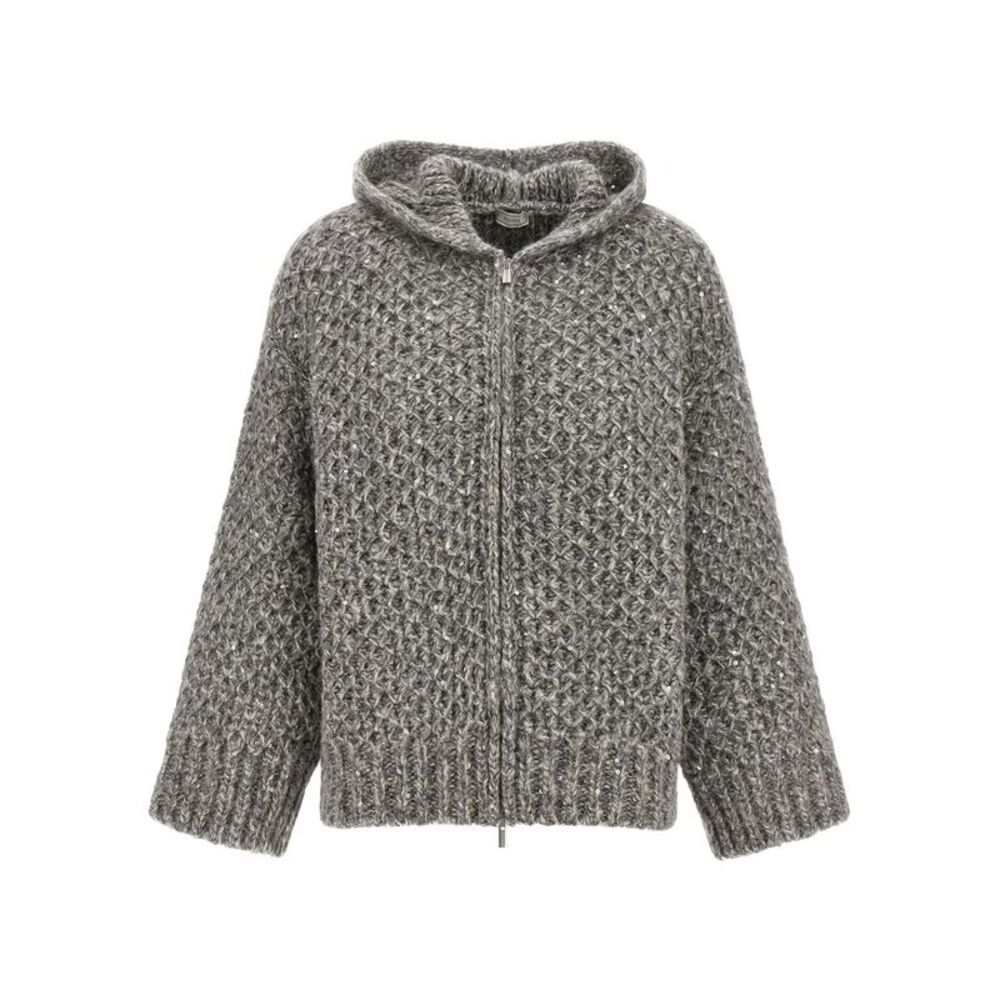 Peserico Gray Wool Women's Cardigan